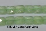 CRU212 15 inches 10*10mm faceted square green rutilated quartz beads