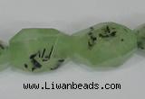 CRU217 12*20mm – 18*25 faceted nuggets green rutilated quartz beads