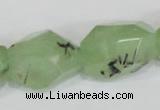 CRU218 15*20mm – 18*25 faceted nuggets green rutilated quartz beads