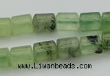 CRU225 15.5 inches 9*11mm tube green rutilated quartz beads