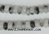 CRU323 15.5 inches 5*8mm rondelle black rutilated quartz beads