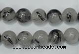 CRU53 15.5 inches 10mm round black rutilated quartz beads wholesale