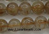 CRU553 15.5 inches 10mm round golden rutilated quartz beads