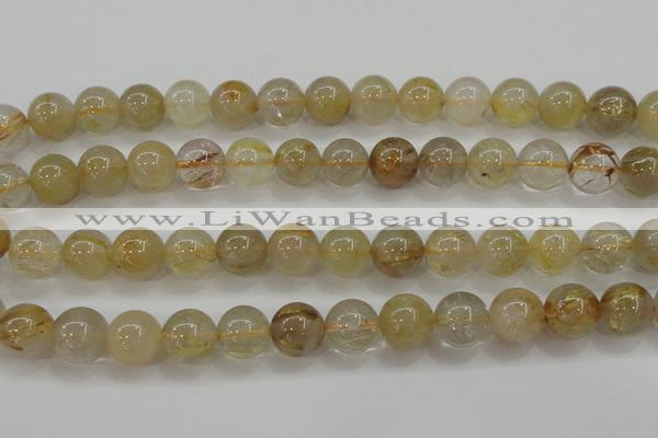 CRU554 15.5 inches 12mm round golden rutilated quartz beads