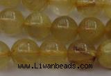 CRU604 15.5 inches 10mm round golden rutilated quartz beads