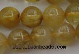 CRU605 15.5 inches 11mm round golden rutilated quartz beads