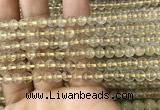 CRU628 15.5 inches 5mm round golden rutilated quartz beads