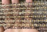 CRU630 15.5 inches 7mm round golden rutilated quartz beads