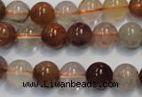 CRU654 15.5 inches 10mm round Multicolor rutilated quartz beads