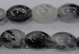 CRU73 15.5 inches 13*18mm rice black rutilated quartz beads wholesale