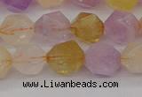 CRU774 15.5 inches 12mm faceted nuggets lavender amethyst & citrine beads