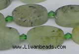 CRU783 15.5 inches 13*20mm oval green rutilated quartz beads