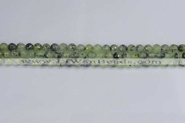 CRU801 15.5 inches 6mm faceted round prehnite gemstone beads