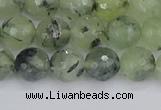 CRU802 15.5 inches 8mm faceted round prehnite gemstone beads