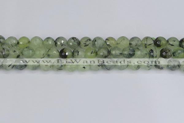 CRU804 15.5 inches 12mm faceted round prehnite gemstone beads