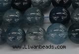 CRU862 15.5 inches 12mm round blue rutilated quartz beads