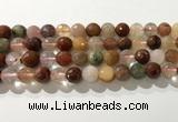 CRU913 15.5 inches 10mm faceted round mixed rutilated quartz beads