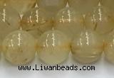 CRU952 15.5 inches 8mm round golden rutilated quartz beads