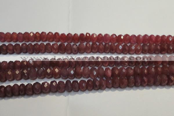 CRZ1022 15.5 inches 4*6mm faceted rondelle A+ grade ruby beads