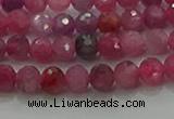 CRZ1120 15.5 inches 4mm faceted round natural ruby gemstone beads