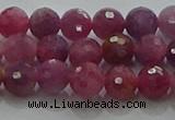 CRZ1121 15.5 inches 5mm faceted round natural ruby gemstone beads