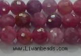 CRZ1122 15.5 inches 6mm faceted round natural ruby gemstone beads