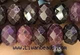 CRZ1137 15.5 inches 4*6mm faceted rondelle ruby gemstone beads