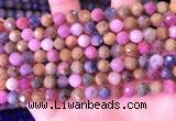 CRZ1141 15.5 inches 7mm faceted round ruby sapphire beads