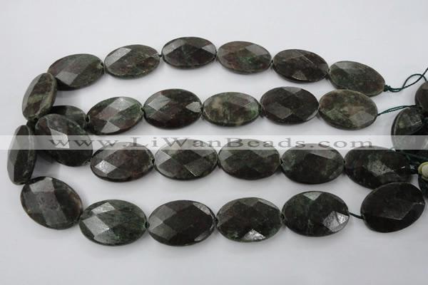 CRZ228 15.5 inches 20*30mm faceted oval ruby zoisite gemstone beads