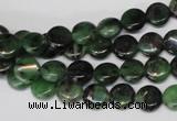 CRZ23 15.5 inches 8mm flat round ruby zoisite gemstone beads