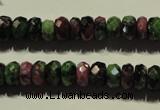 CRZ365 15.5 inches 6*9mm faceted rondelle natural ruby zoisite beads