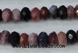 CRZ522 15.5 inches 4*6mm faceted rondelle natural ruby sapphire beads