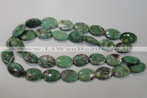 CRZ617 15.5 inches 18*25mm oval New ruby zoisite gemstone beads