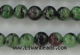 CRZ721 15.5 inches 6mm round ruby zoisite gemstone beads