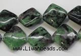 CRZ73 15.5 inches 14*14mm diamond ruby zoisite gemstone beads