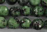 CRZ730 15.5 inches 6mm faceted round ruby zoisite gemstone beads