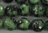 CRZ732 15.5 inches 10mm faceted round ruby zoisite gemstone beads