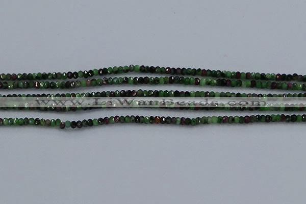 CRZ750 15.5 inches 2*2.5mm faceted rondelle ruby zoisite beads