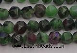 CRZ761 15.5 inches 6mm faceted nuggets ruby zoisite gemstone beads