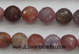 CRZ851 15.5 inches 7mm faceted round natural ruby gemstone beads