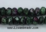 CRZ910 15.5 inches 5*8mm faceted rondelle Chinese ruby zoisite beads