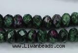 CRZ912 15.5 inches 8*12mm faceted rondelle Chinese ruby zoisite beads