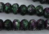 CRZ914 15.5 inches 12*16mm faceted rondelle Chinese ruby zoisite beads