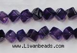 CSA10 15.5 inches 7*7mm cube synthetic amethyst beads wholesale