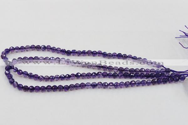 CSA14 15.5 inches 6mm faceted round synthetic amethyst beads