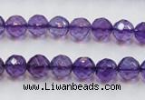 CSA16 15.5 inches 8mm faceted round synthetic amethyst beads