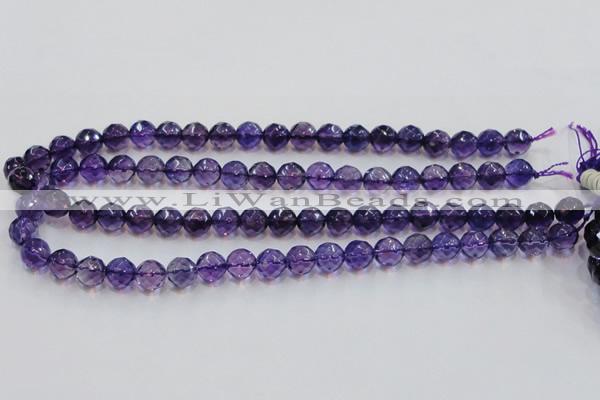 CSA17 15.5 inches 10mm faceted round synthetic amethyst beads