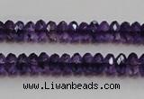 CSA19 15.5 inches 5*8mm faceted rondelle synthetic amethyst beads