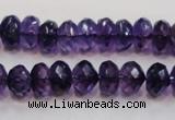 CSA22 15.5 inches 7*12mm faceted rondelle synthetic amethyst beads