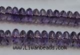 CSA23 15.5 inches 5*10mm faceted rondelle synthetic amethyst beads